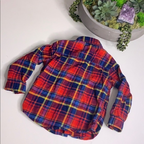 Carter’s Primary Color Plaid Button Down Flannel - Picture 6 of 8